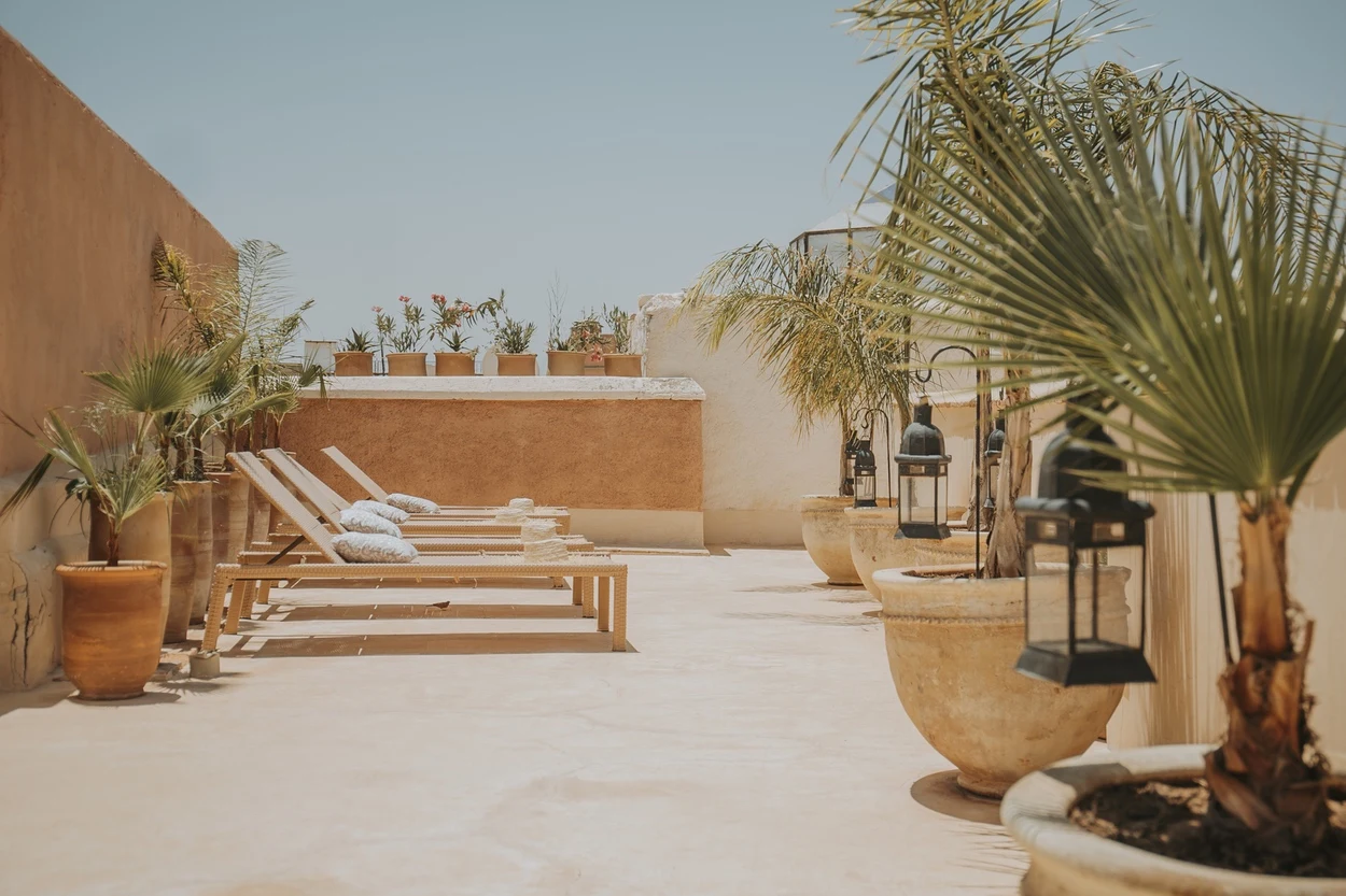 Solarium du Palais ouvert sur les toits de la médina